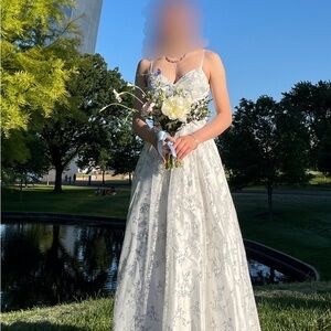 White Sleeveless Spaghetti Strap Sundress for Prom